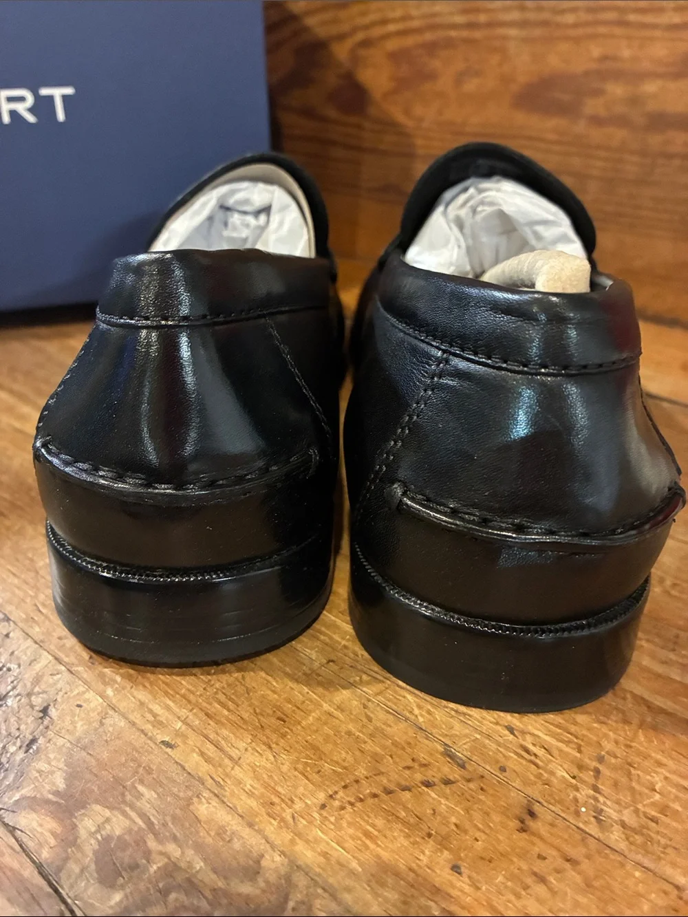 Rockport NIB MensBlack Leather Penny Loafers - Slip-On Dress Shoes Sz 10